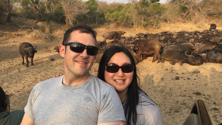 Carly Ng and Tyler Wentzell on Safari in South Africa